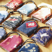 Three handmade cloth art drawing rope pull-out creative key bag car remote control key protective sleeve woman