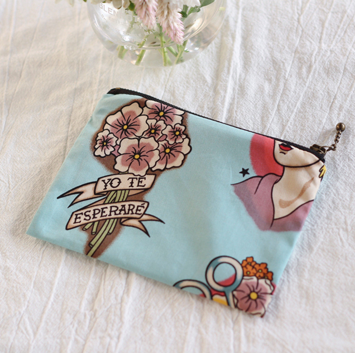 Three little Parisian original new handmade retro zero money bag casbag containing bag Makeup Bag Multicolored