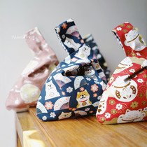 Small Parisian hand for grocery store day style and style of wind knot wrist bag Bend Bag Mobile Phone Key Handbag Handbags