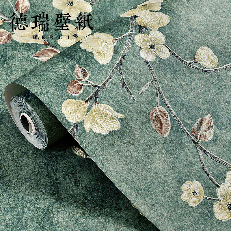 Vintage American self-adhesive wallpaper 3D three-dimensional warm bedroom dormitory living room TV background wall paper self-adhesive home