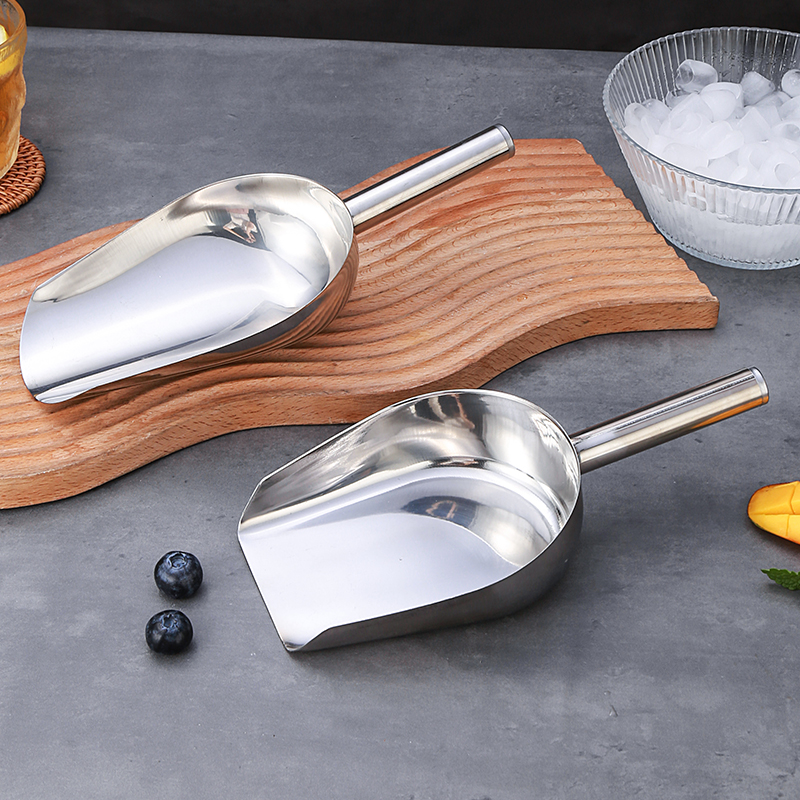 Stainless steel ice shovel thickened ice machine milk tea shop special rice flour food dried fruit melon seeds household small shovel
