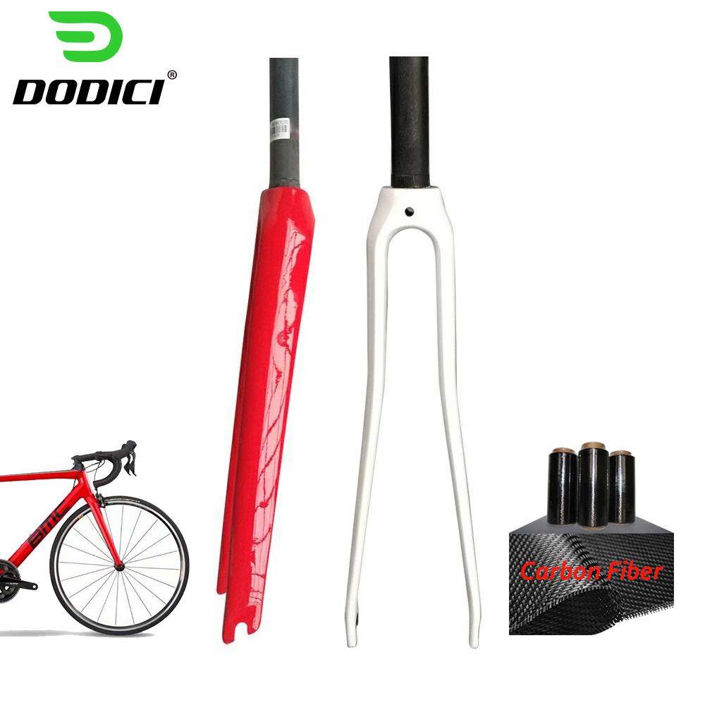 No standard white red road bike full carbon fiber fork 700C fork Lightweight broken wind fork cover