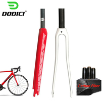Unlabeled white red road bicycle full carbon fiber front fork 700C front fork lightweight wind-breaking front fork cover