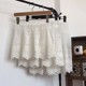 2024 layered skirt butt curtain hem sweatshirt lace bottoming artifact layered bottoming skirt small white skirt covering the crotch skirt