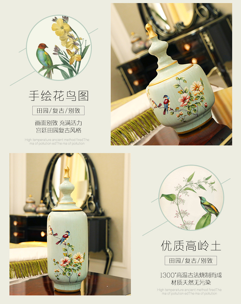 American retro ceramic storage tank creative European - style caddy fixings sitting room porch ark adornment furnishing articles household act the role ofing is tasted