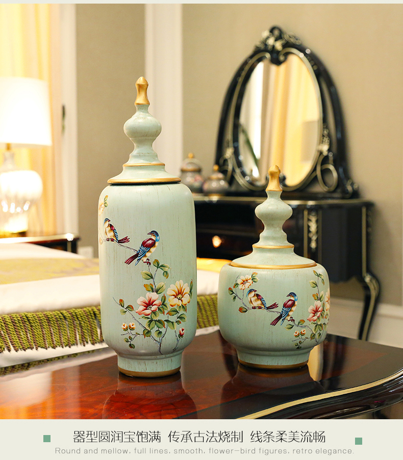 American retro ceramic storage tank creative European - style caddy fixings sitting room porch ark adornment furnishing articles household act the role ofing is tasted