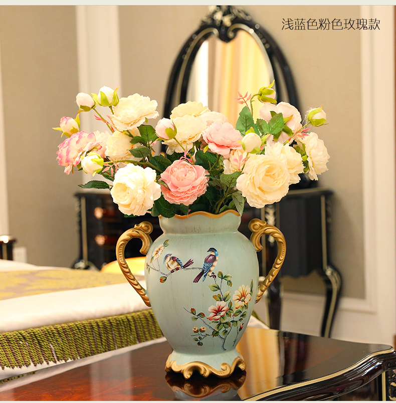 European American ceramic vase furnishing articles restoring ancient ways of dry flower art flower arranging flowers simulation creative home sitting room