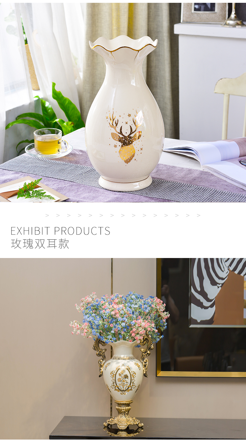 Modern light key-2 luxury simple ceramic vase type creative flower arrangement sitting room place vases, flower art home decoration