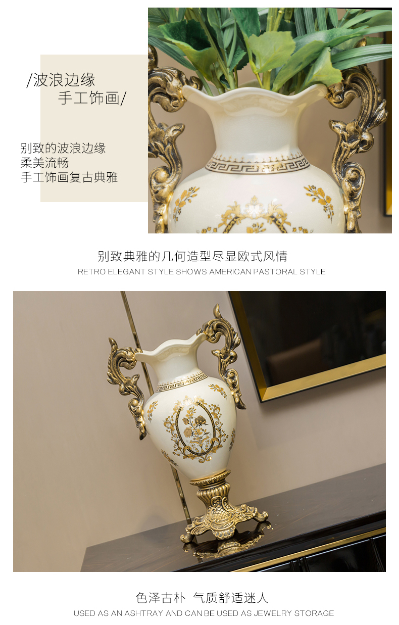 Modern light key-2 luxury simple ceramic vase type creative flower arrangement sitting room place vases, flower art home decoration