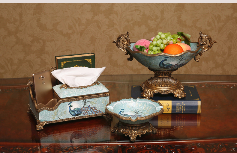 American fruit bowl ceramic creative home furnishing articles ornaments continental plate tissue box sitting room tea table three suits for