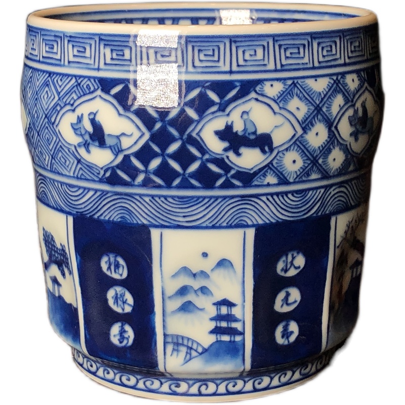 Five Liangliang Tai Fu Wu Xiang Rui's Green Flower Pattern Water Cup Big Tea Cup 240ml Straight Sowing Room Price