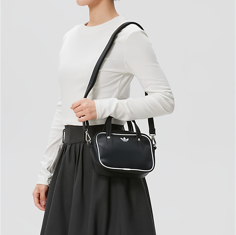 Adidas Trefoil Men's and Women's Mini Shoulder Crossbody Bag Retro Faux Leather Casual Phone Bag Jx7872