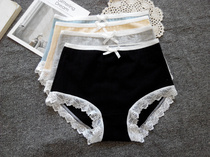 4 pairs of original single womens pure cotton underwear exported from Japan mid-high waist hip-covering traceless small square angle breathable cotton large size