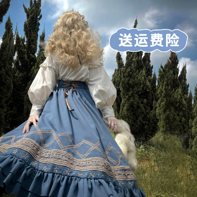 taobao agent Retro elegant pleated skirt, autumn long skirt, Lolita style