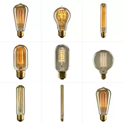 Creative simple personality art retro E27 Edison warm light bulb designer decorative meal living room bulb