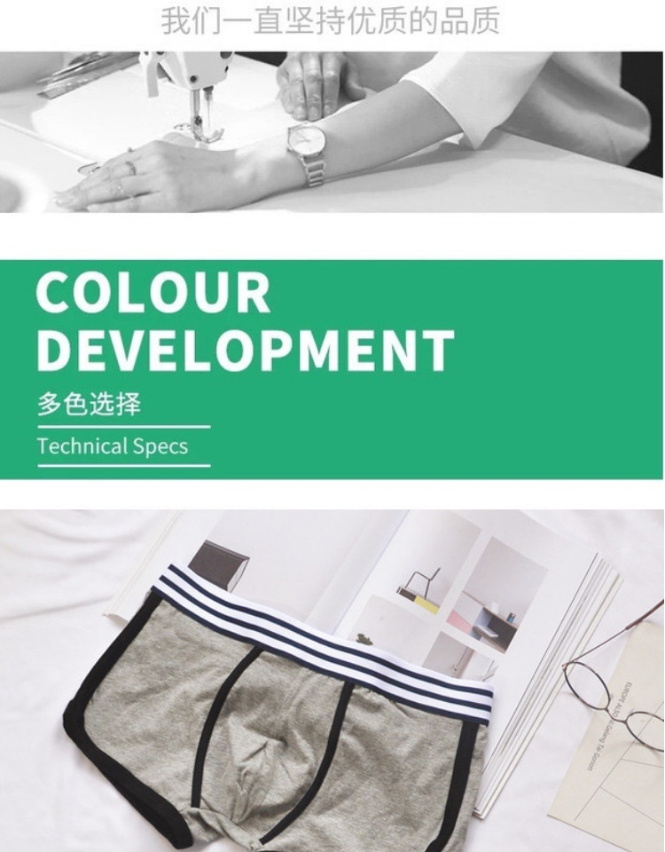 Đồ lót nam 3 tải U quần lửng cotton boxer quần trắng học sinh trẻ thể thao bốn góc quần thoáng khí 衩 thủy triều quần lót đẹp