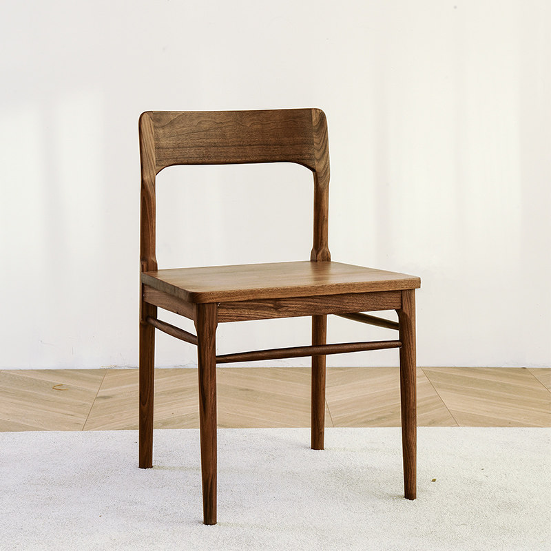Nordic Light Lavish Table Chairs North American Black Walnuts Wood Solid Wood Dining Chair New Chinese Style Home Dining Room Chair Brief Book Chair