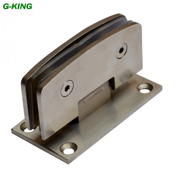 Stainless steel 90-degree glass door clamp arched bathroom glass hinge glass hinge 304 wire drawing glass door clamp