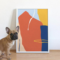 ) red scent) Danish art gentle Morandi color block spring and summer feel home decoration poster