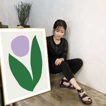 flower Korean small crowdart illustrator Elegant Wind Colorful Flowers Tulip Art Poster for Decorative Paintings