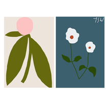 ) flower) Korean retro French color color super beautiful flower pattern art poster variety