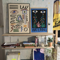 (flower ) Korean niche illustrator abstract art decoration poster home hanging painting 2 pieces