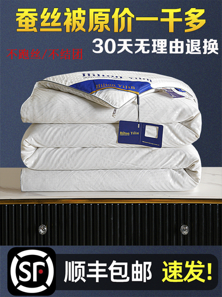 正品蚕丝被95%桑蚕丝春秋被空调被全棉双人学生被子被芯加厚冬被