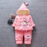 Quần áo bé gái mùa thu đông cho bé 3-9 tháng tuổi Quần áo mùa đông cho bé 0-1-2 tuổi Quần áo cotton dày quan ao babi