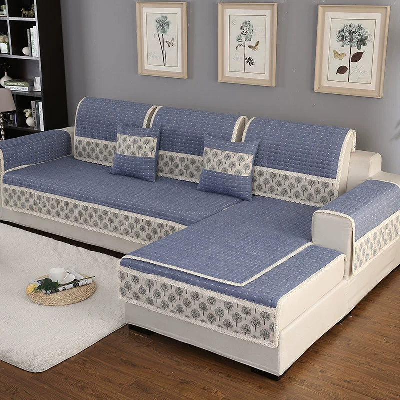 Đơn giản hiện đại vải bông sofa đệm bốn mùa phổ vải đệm da phổ sofa bao gồm tất cả bao gồm chống trượt - Ghế đệm / đệm Sofa