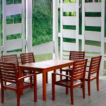 户外实木桌椅组合客厅餐桌椅庭院花园室外阳台实木一桌四椅六椅