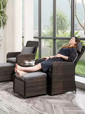 Dream house rattan chair three-piece balcony leisure small table and chair outdoor courtyard rattan coffee table combination modern style