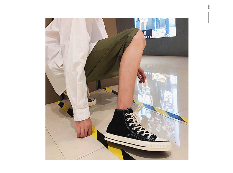 Giày cao cổ cao cổ Dunbu Giày cao gót nam ulzzang phong cách Harajuku hoang dã bf đôi giày trắng siêu cháy đôi giày the thao nam nike