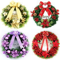 Christmas decorations Christmas wreath hanging Christmas scene layout Wall pendant hanging ornaments Christmas ring wreath