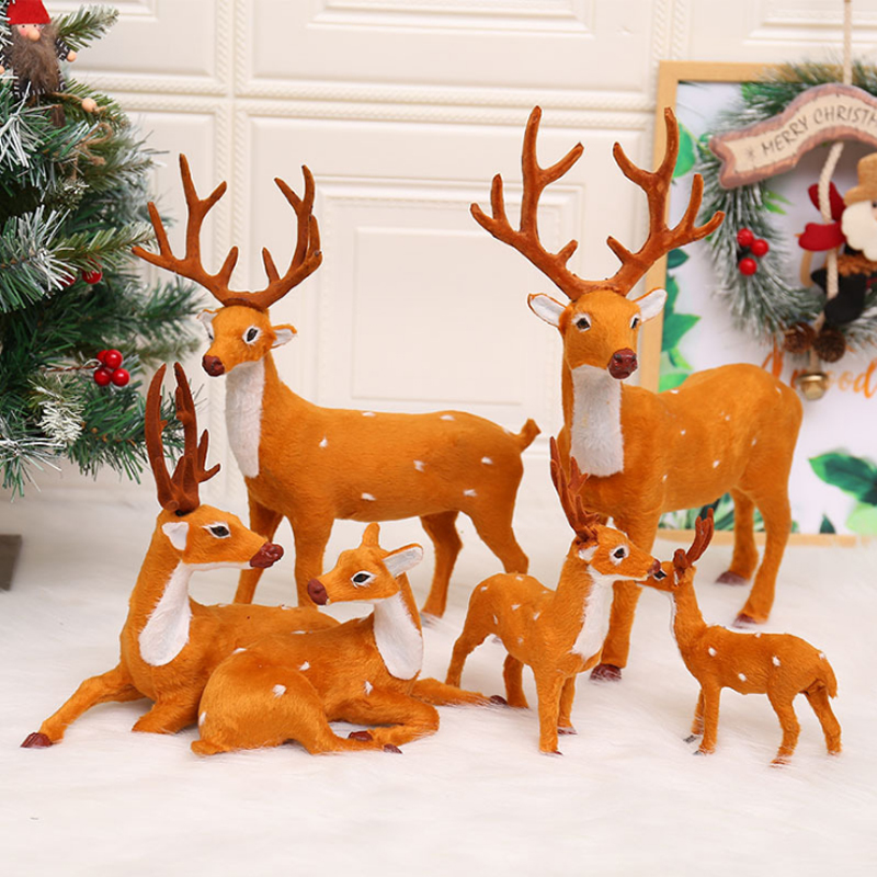 Christmas deer simulation elk Christmas sika deer Christmas decoration scene arrangement station deer Christmas tree decoration ornaments