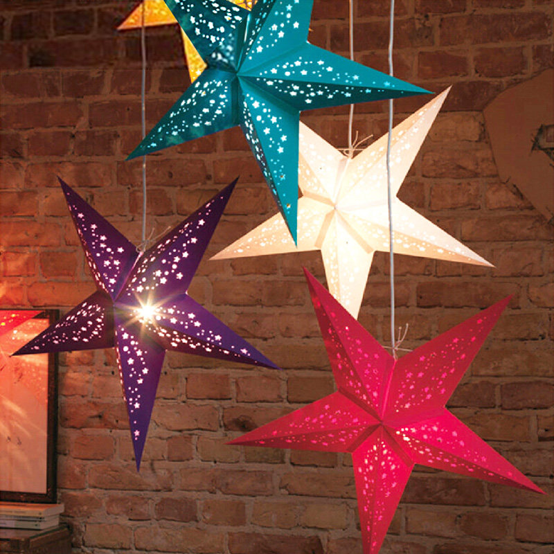 51 Labor Day decoration five-pointed star hollow star pendant shopping mall jewelry store kindergarten layout ceiling pendant