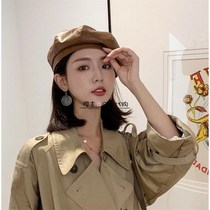 Japanese spot gp hat woman autumn and winter puberet painter hat with fashion cortex octagonal hat pumpkin hat