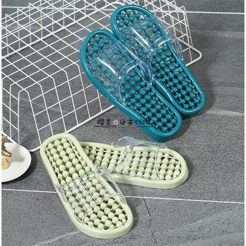 Japanese GP Massage Slippers Summer Bathroom Anti-Slide Leakage Slippers Couple One word slippers