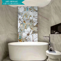Bathroom magnolia mosaic clipping background wall living room sofa entrance puzzle bathroom bathtub background wall sticker