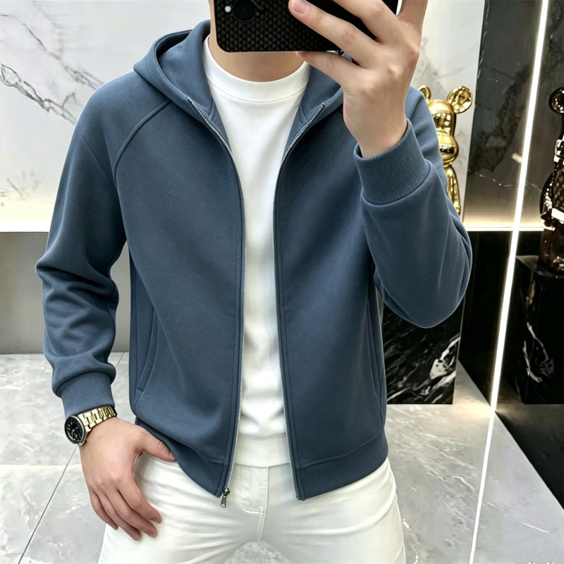 Woodpecker Men's Sweatshirt Spring and Autumn Casual Jacket for Young and Middle-Aged Men Sports Cardigan Hooded Trendy Top