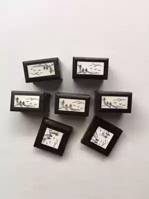 Black sandalwood Cup head cup holder 7-piece set thrush bird cage accessories carved cup holder weighing mug