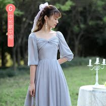 Art examination dress Female vocal dress Students can usually wear wedding summer thin performance fairy simple bridesmaid dress