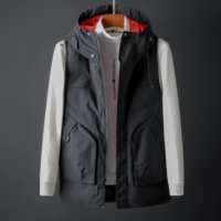 Áo vest nam cotton vest vest vest vest mùa đông áo khoác dày Slim tay áo hoodie áo vest áo khoác bomber