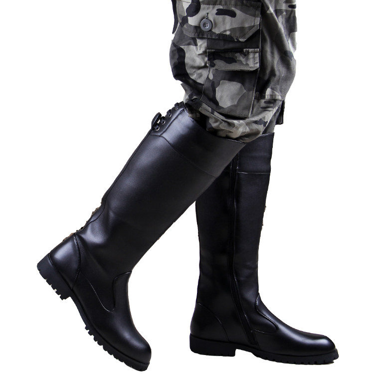 High boots, long boots, knee-length knight men's boots, high boots, riding boots, trendy men's shoes, parade boots, honor guard boots