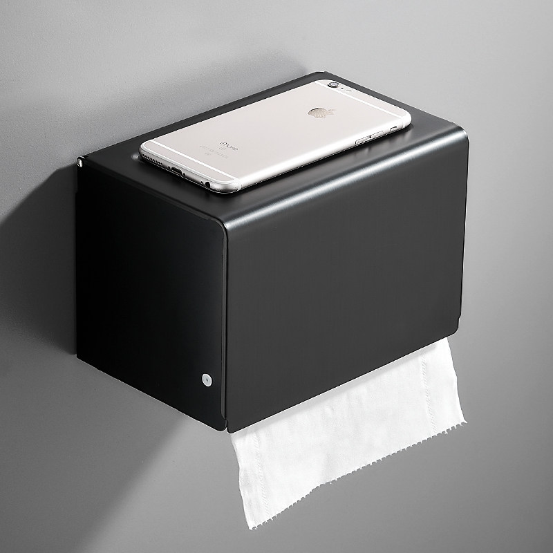Tissue Box Powder Room Toilet Paper Box Punch-Free Toilet Paper Holder Toilet Tissue Holder Toilet Paper Box Large Roll Paper Box Wall Mounted