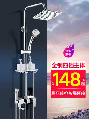 Langba shower set Household all-copper shower bathroom room bath and shower artifact constant temperature rain nozzle