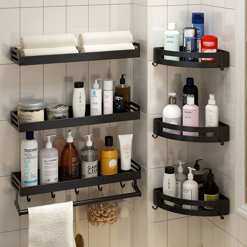 Bathroom toilet shelf Toilet wall-mounted non-punching wall wash stand triangle storage rack towels