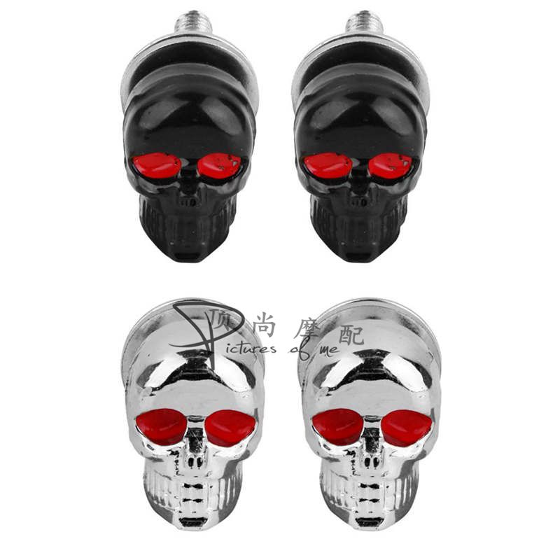 Personality Motorcycle Accessories Hareirima Cruise Taiko Car Retrofit Skull head Ghost Head Decorative Screw A 