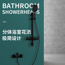 Bingle home black simple thermostatic shower set bathroom pressurized full copper faucet bath nozzle