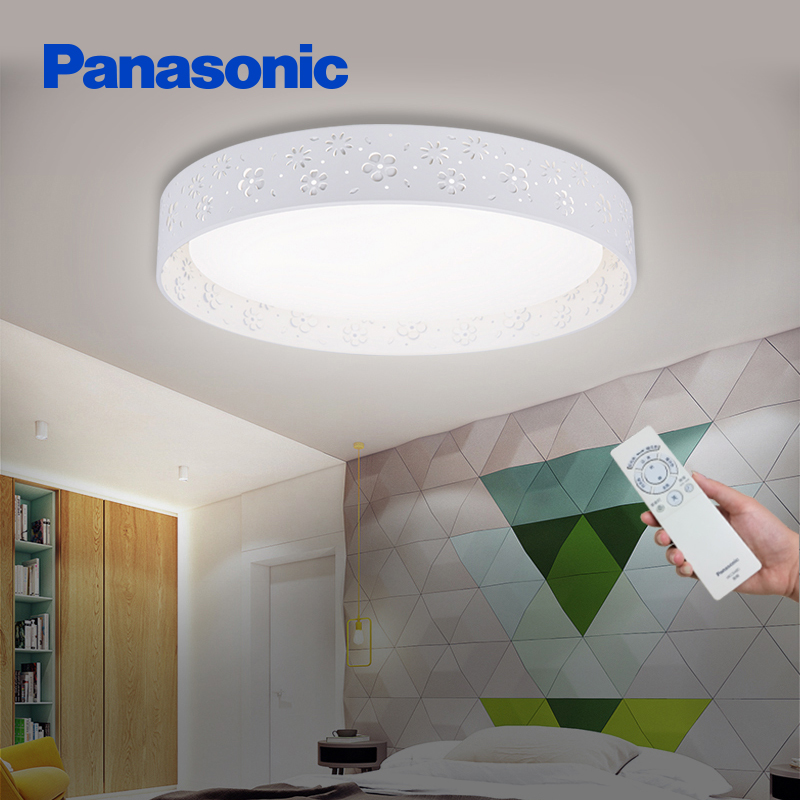 Panasonic lamp LED suction light 3D patterned bedroom light book room lamp living-room lamp minimalist modern round remote control lamp