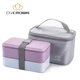 hộp com giữ nhiệt zojirushi 4 ngăn Hộp đựng đồ ăn trưa kiểu Nhật Bản Hộp cơm trưa hai lớp cách nhiệt cách ly Hộp đựng đồ ăn bằng lò vi sóng - Hộp cơm điện sưởi ấm hộp cơm điện lock&lock ejr226ivy